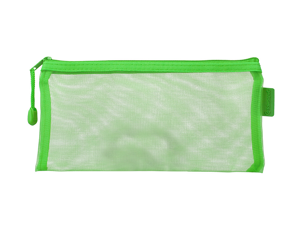 BOLSA COM FECHO DE CORRER LIDERPAPEL POLIESTER TRANSPIRAVEL MULTIUSOS TICKET 230X115 MM VERDE PASTEL