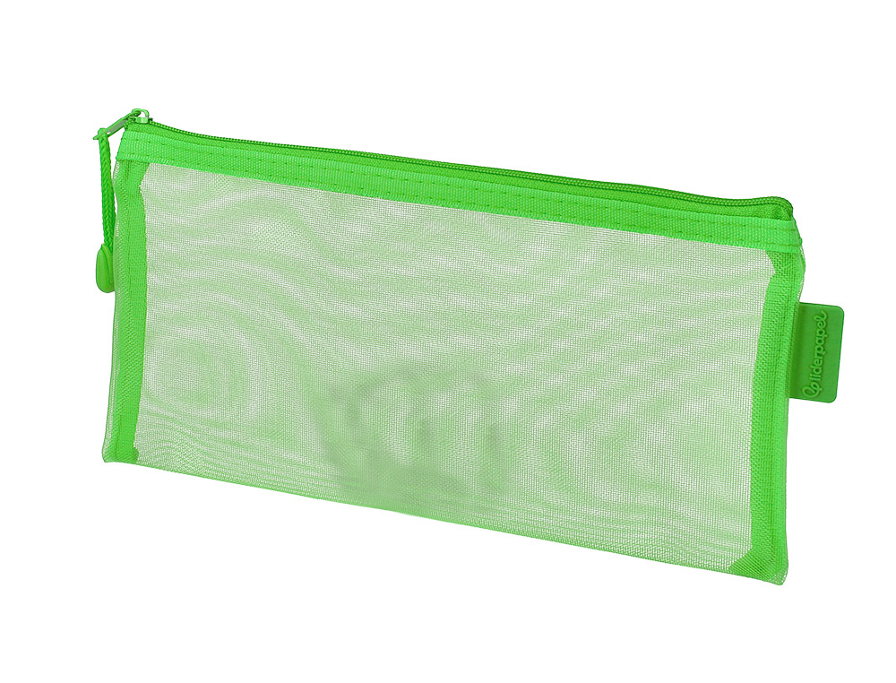BOLSA COM FECHO DE CORRER LIDERPAPEL POLIESTER TRANSPIRAVEL MULTIUSOS TICKET 230X115 MM VERDE PASTEL