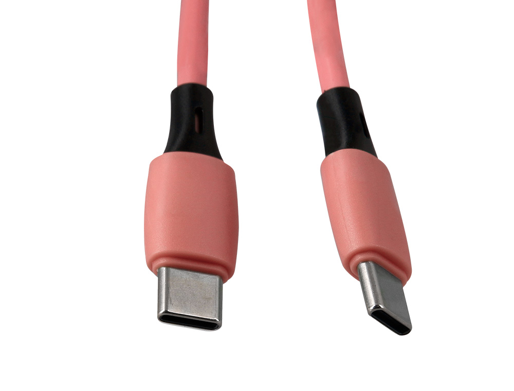 CABO USB-C A USB-C Q-CONNECT PVC COMPRIMENTO 1M ROSA