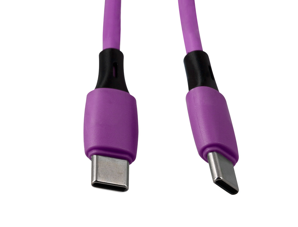 CABO USB-C A USB-C Q-CONNECT PVC COMPRIMENTO 2M ROXO
