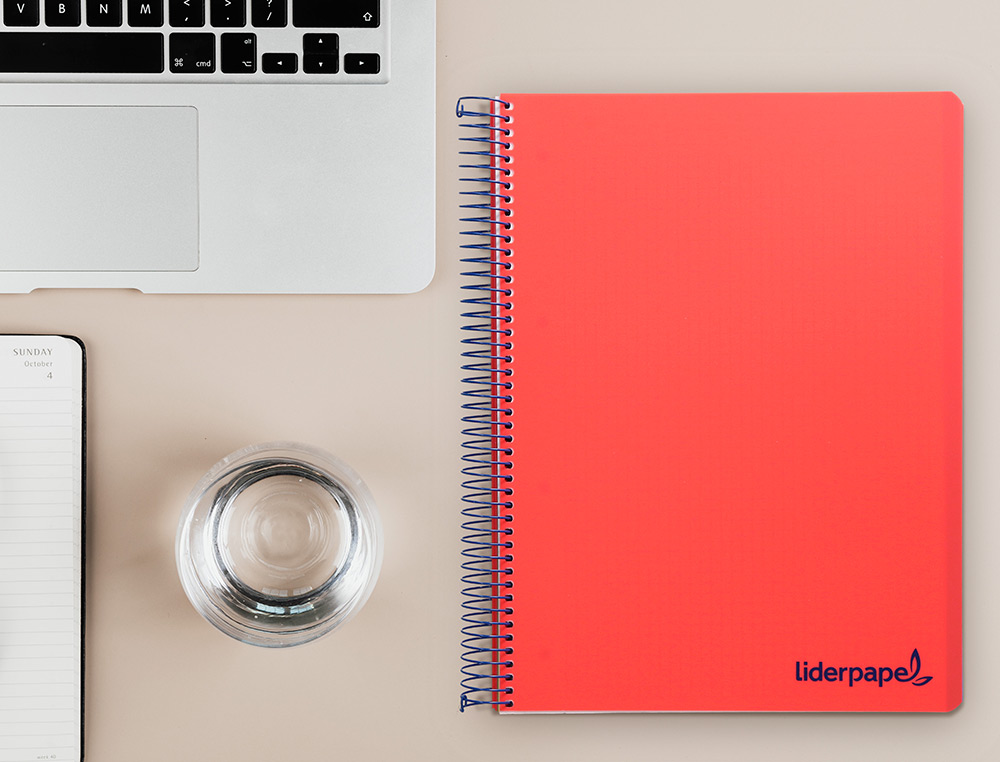 CADERNO ESPIRAL LIDERPAPEL WONDER MICRO DIN A4 CAPA PLASTICO 120F 90 GR HORIZONTAL 5 BANDAS 4 FUROS CORES SORTIDAS