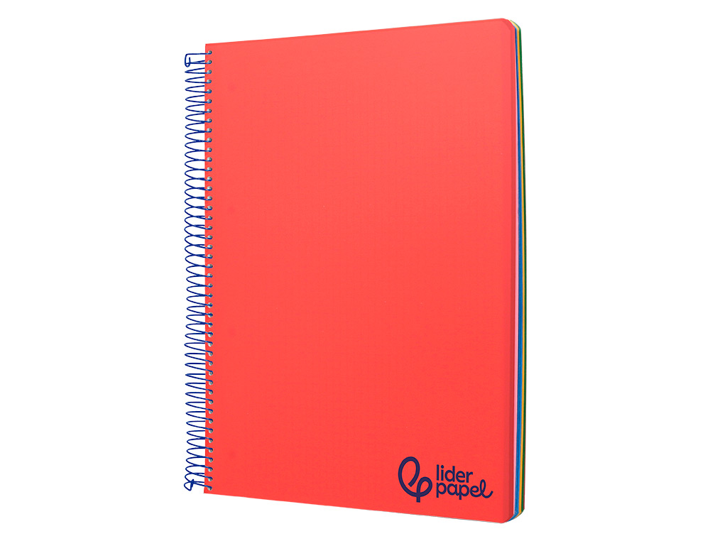 CADERNO ESPIRAL LIDERPAPEL WONDER MICRO DIN A4 CAPA PLASTICO 120F 90 GR HORIZONTAL 5 BANDAS 4 FUROS CORES SORTIDAS