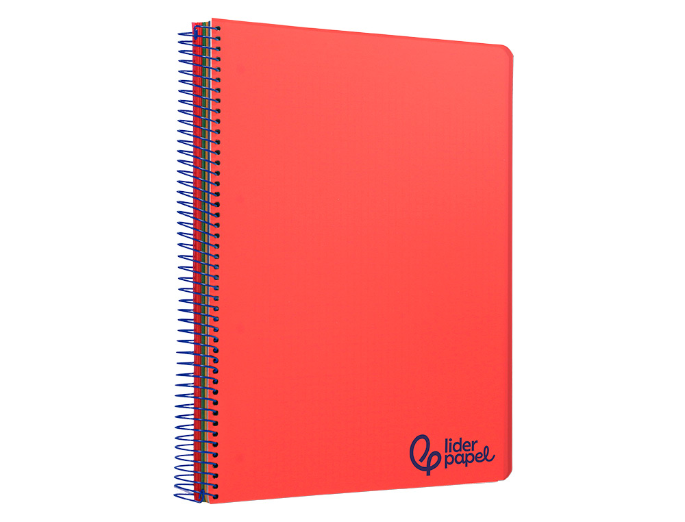 CADERNO ESPIRAL LIDERPAPEL WONDER MICRO DIN A4 CAPA PLASTICO 120F 90 GR HORIZONTAL 5 BANDAS 4 FUROS CORES SORTIDAS