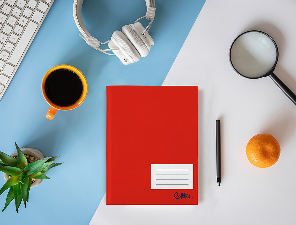 CADERNO AGRAFADO LIDERPAPEL SMART A5 PLUS 48 FOLHAS 75 GR PAUTADO COM DUPLA MARGEM CORES SORTIDAS