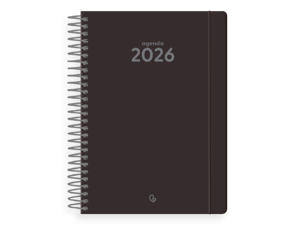 AGENDA ESPIRAL LIDERPAPEL CLASSIC A5 2026 DIA PAGINA PRETO PAPEL 70 GR FSC