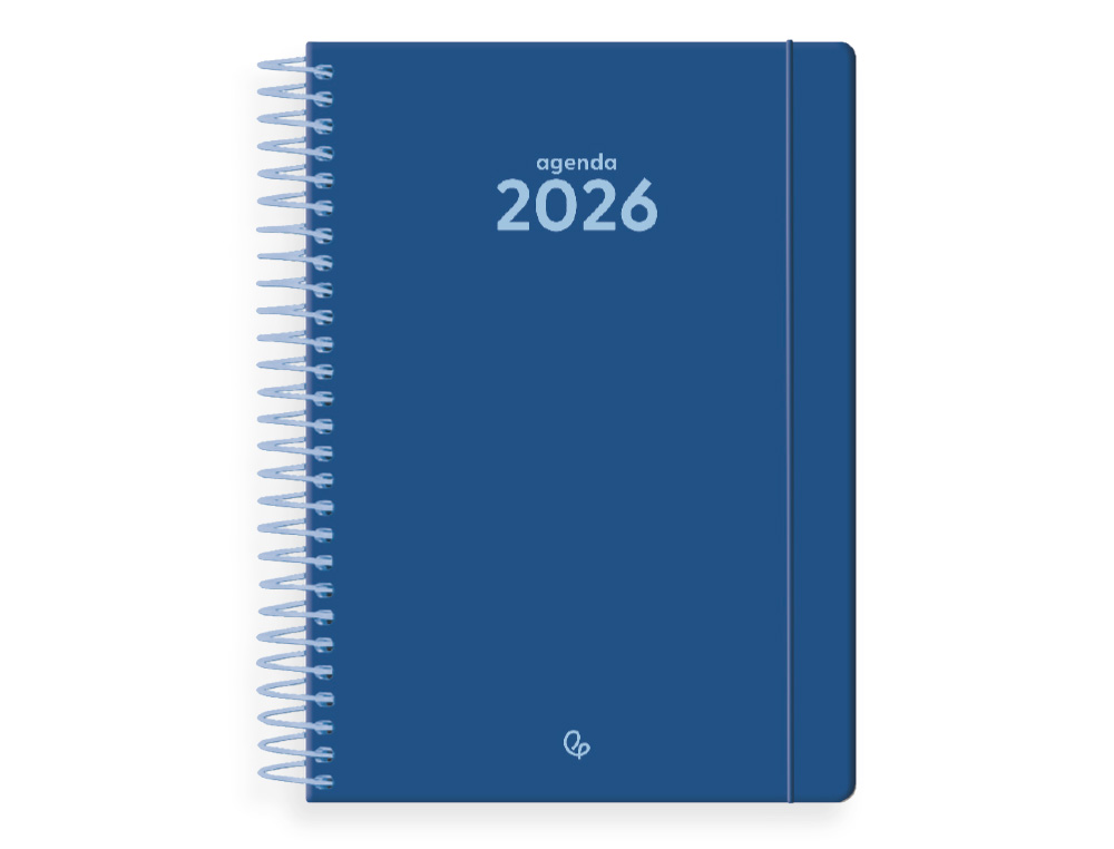 AGENDA ESPIRAL LIDERPAPEL CLASSIC A5 2026 DIA PAGINA AZUL ESCURO PAPEL 70 GR FSC