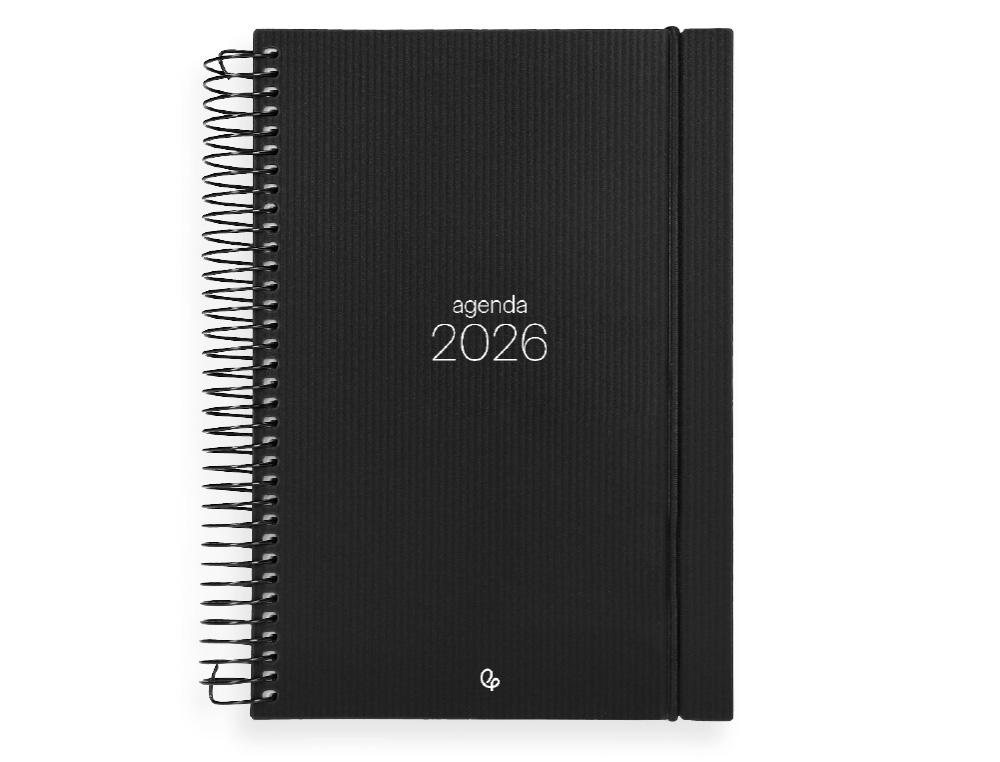 AGENDA ESPIRAL LIDERPAPEL OLBIA A4 2026 DIA PAGINA PRETO PAPEL 60 GR FSC