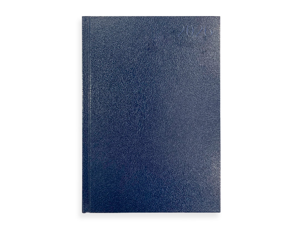 AGENDA ENCADERNADA LIDERPAPEL CORFU 15X21 2026 DIA PAGINA AZUL ESCURO PAPEL 60 GR FSC IDIOMA PORTUGUES