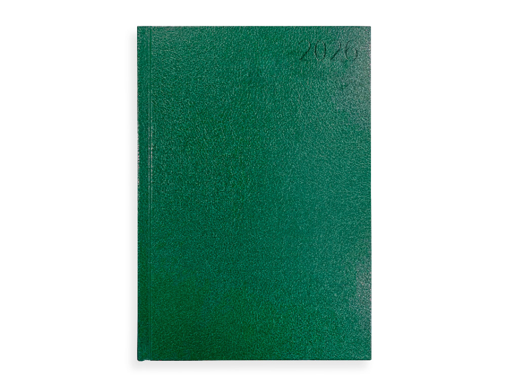AGENDA ENCADERNADA LIDERPAPEL CORFU 15X21 2026 DIA PAGINA VERDE PAPEL 60 GR FSC IDIOMA PORTUGUES