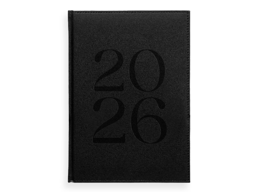AGENDA ENCADERNADA LIDERPAPEL CRETA 15X21 2026 DIA PAGINA PRETO PAPEL 70 GR FSC