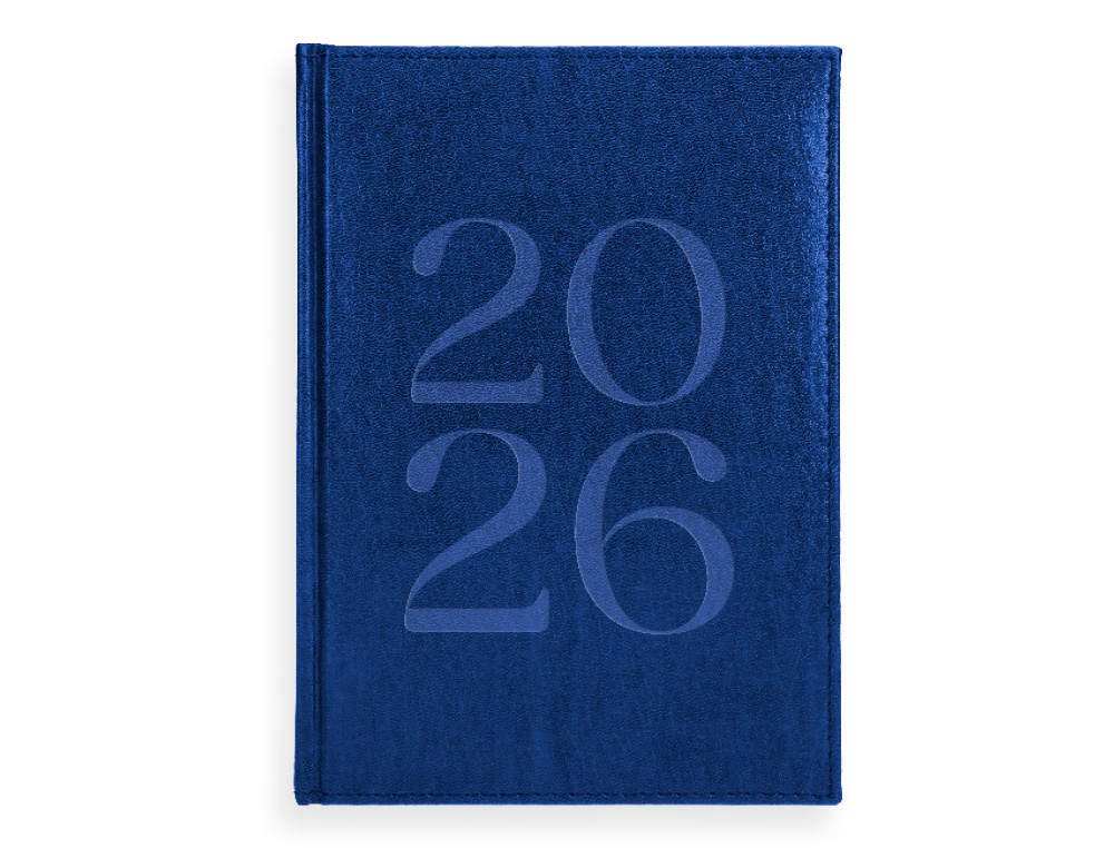AGENDA ENCADERNADA LIDERPAPEL CRETA 17X24 2026 DIA PAGINA AZUL ESCURO PAPEL 70 GR FSC