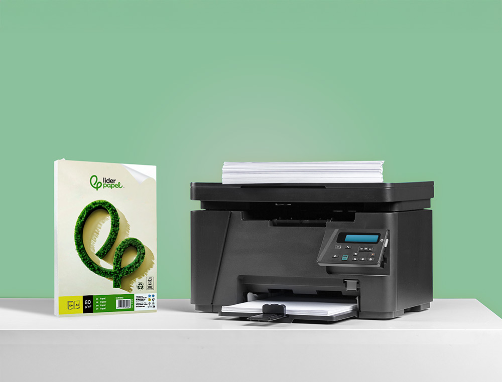 PAPEL LIDERPAPEL A4 80 GR RECICLADO LISO EMBALAGEM DE 100 FOLHAS