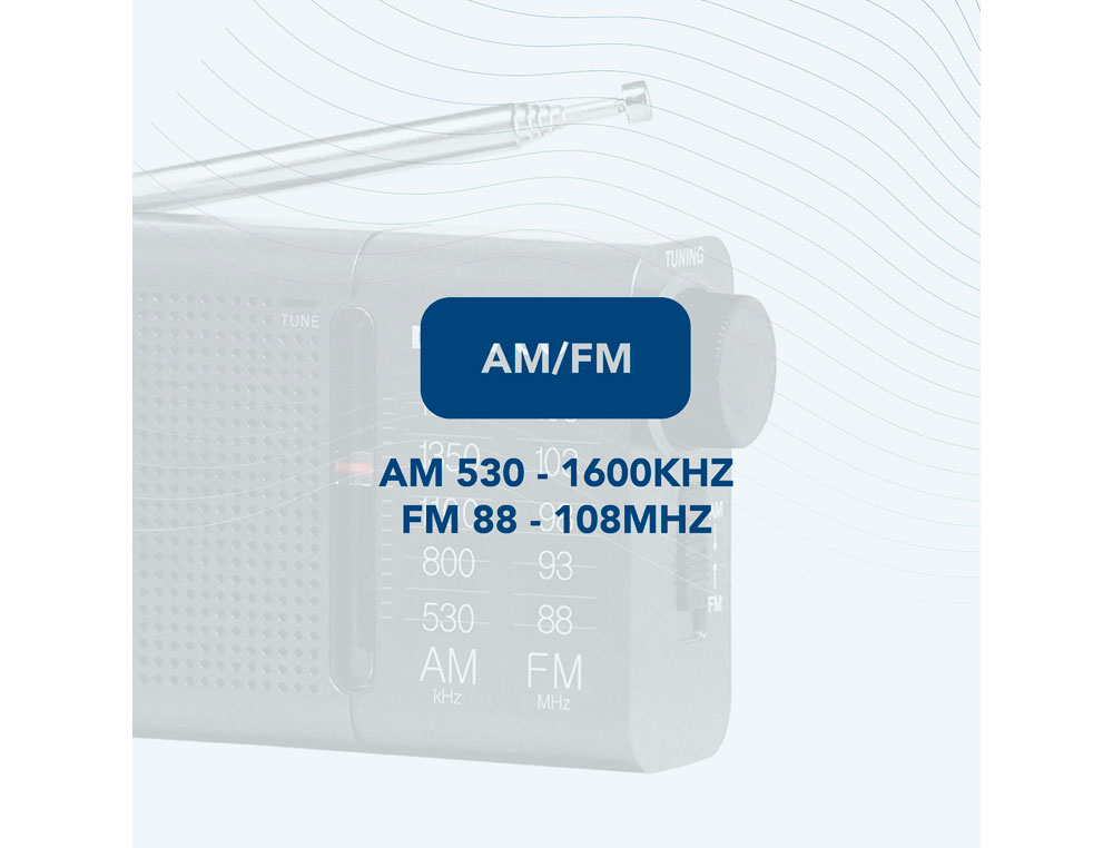 RADIO PORTATIL DAEWOO AM/FM ANTENA TELESCOPICA AURICULARES INCLUIDOS JACK 3.5 MM COR PRETO