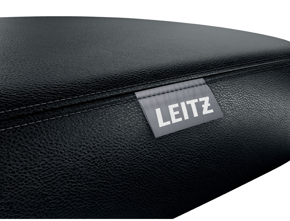 TAMBORETE LEITZ ERGO COM ASSENTO TRIANGULAR 5 RODAS GIRATORIAS REGULAVEL EM ALTURA ATE 59 CM PRETO 600X240X580 MM