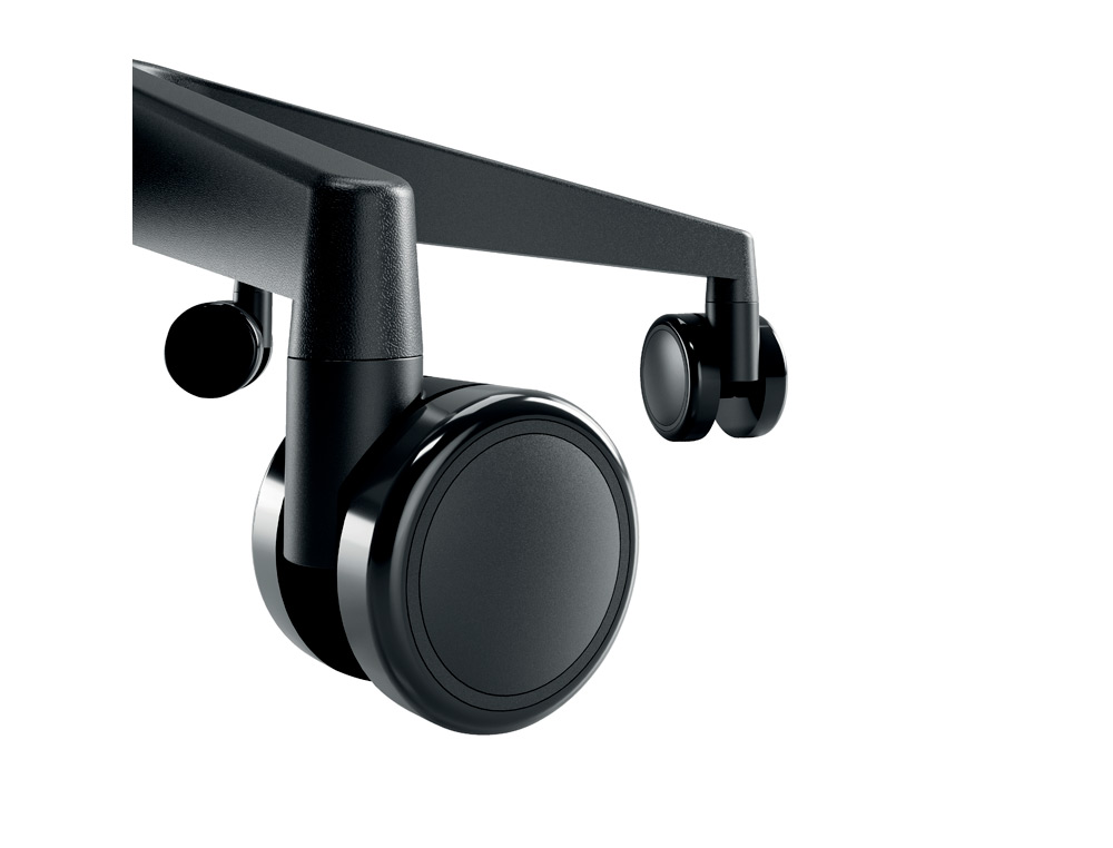 TAMBORETE LEITZ ERGO COM ASSENTO TRIANGULAR 5 RODAS GIRATORIAS REGULAVEL EM ALTURA ATE 59 CM PRETO 600X240X580 MM