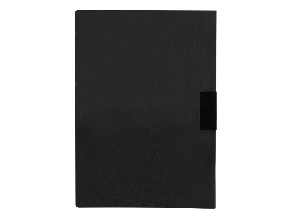 BOLSA DOSSIER LIDERPAPEL COM CLIP LATERAL DIN A4 PRETO 30 FOLHAS