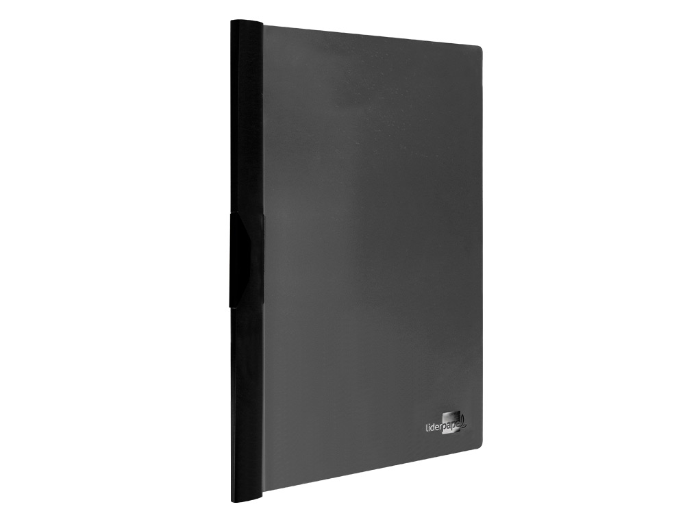 BOLSA DOSSIER LIDERPAPEL COM CLIP LATERAL DIN A4 PRETO 30 FOLHAS