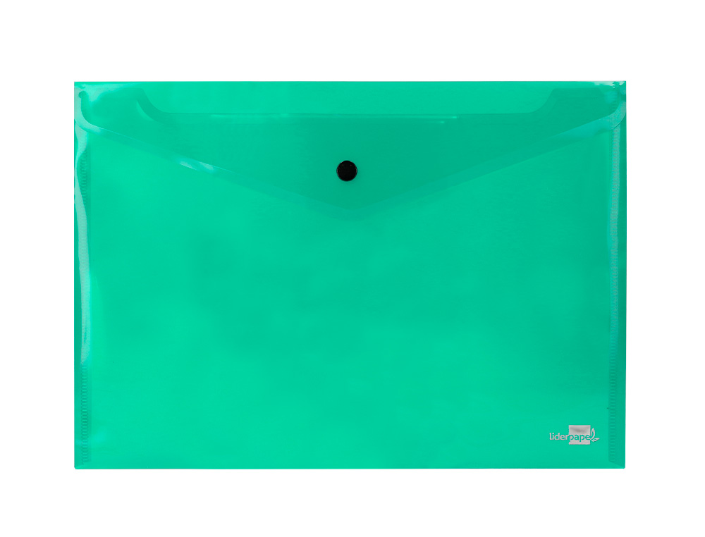 BOLSA PORTA DOCUMENTOS LIDERPAPEL COM MOLA DIN A4 VERDE