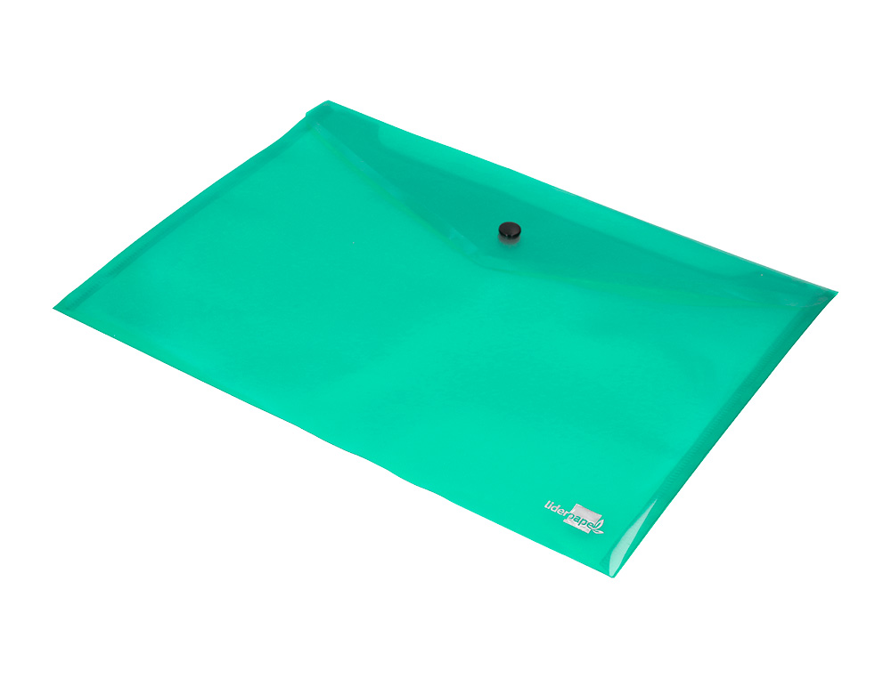BOLSA PORTA DOCUMENTOS LIDERPAPEL COM MOLA DIN A4 VERDE