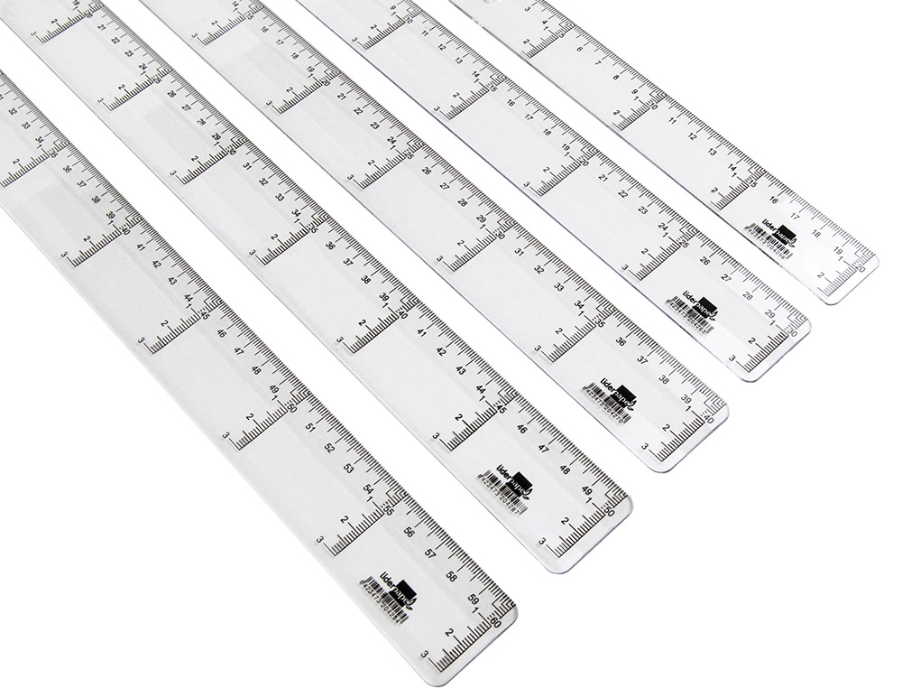 REGUA PLASTICO CRISTAL LIDERPAPEL TRANSPARENTE 30 CM