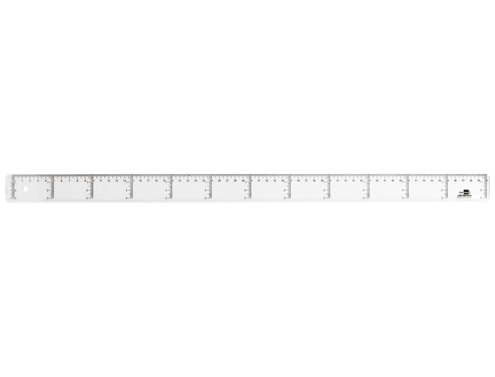 REGUA PLASTICO CRISTAL LIDERPAPEL TRANSPARENTE 60 CM