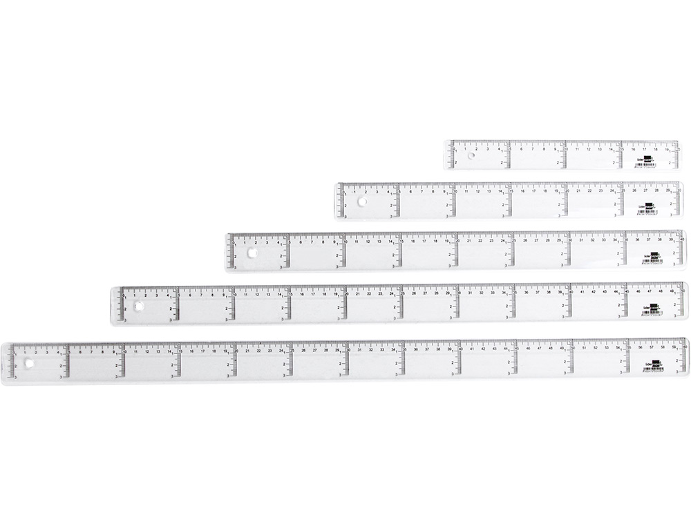 REGUA PLASTICO CRISTAL LIDERPAPEL TRANSPARENTE 60 CM