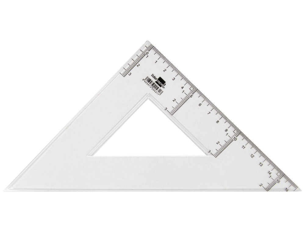 ESQUADRO LIDERPAPEL CRISTAL LIDERPAPEL TRANSPARENTE 25 CM