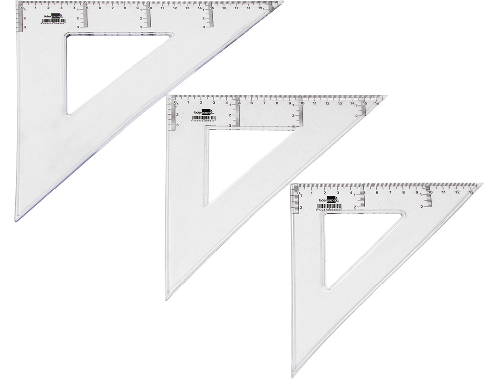 ESQUADRO LIDERPAPEL CRISTAL LIDERPAPEL TRANSPARENTE 25 CM