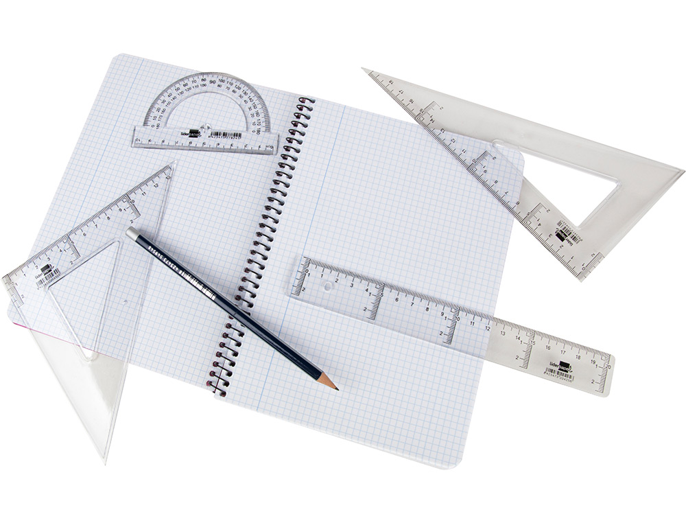 ESQUADRO LIDERPAPEL CRISTAL LIDERPAPEL TRANSPARENTE 25 CM