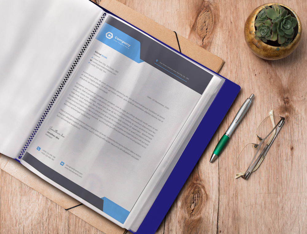 CAPA CATALOGO LIDERPAPEL 100 BOLSAS DIN A4 AZUL COM CAIXA