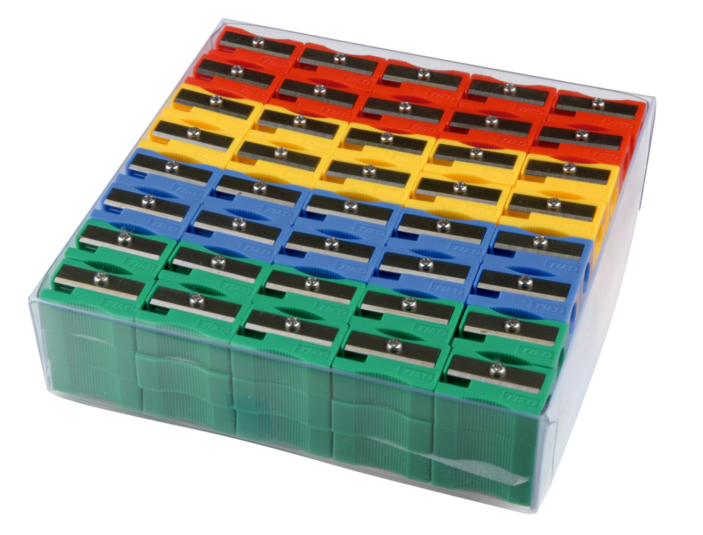 APARA LAPIS PLASTICO LIDERPAPEL 80664 1 USO CAIXA DE 120 UNIDADES CORES SORTIDAS