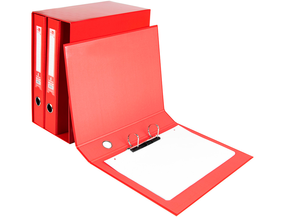 MODULO DE 3 PASTAS DE ARQUIVO LIDERPAPEL 2 ANEIS FOLIO LOMBADA 60 MM VERMELHO