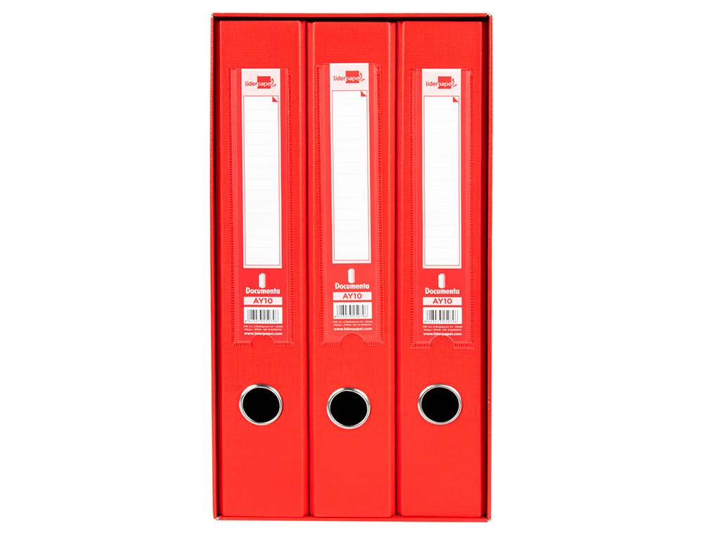 MODULO DE 3 PASTAS DE ARQUIVO LIDERPAPEL 2 ANEIS FOLIO LOMBADA 60 MM VERMELHO