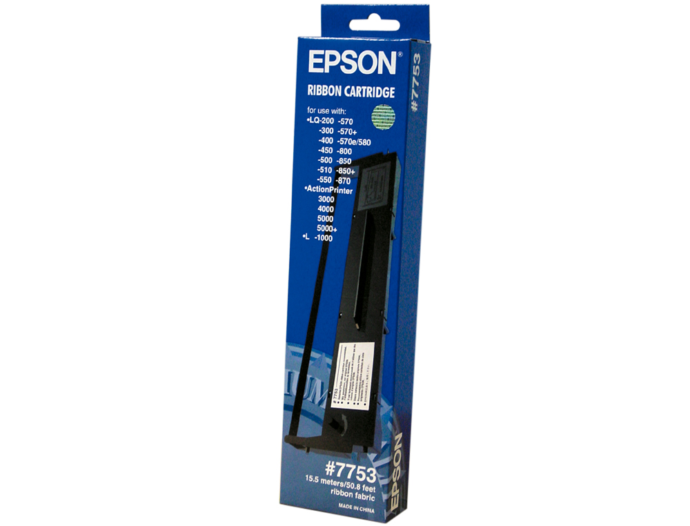FITA MAQUINA ORIGINAL EPSON PARA LQ-200/300/500/550/570/850/870 PRETA