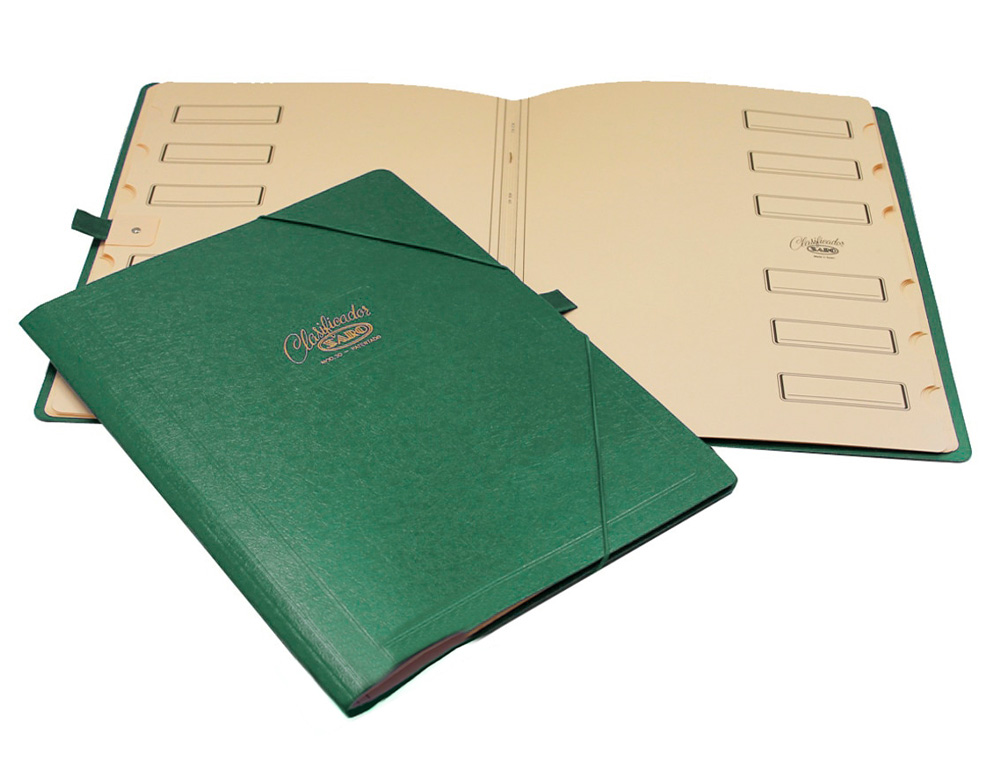 PASTA CLASSIFICADORA SARO CARTAO COMPACTO FOLIO COM 12 DEPARTAMENTOS VERDE