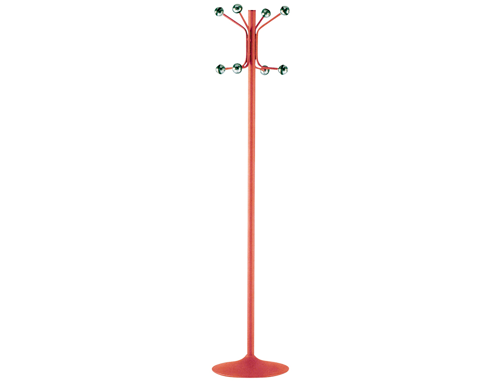 CABIDE COM PE SIE METALICO VERMELHO COM 8 SUPORTES 177 X 38 CM