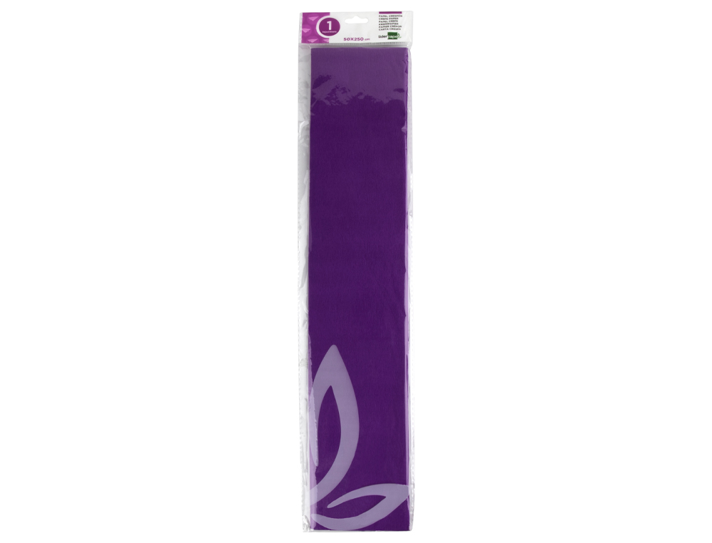 PAPEL CREPE EM CELOFANE LIDERPAPEL 50 CM X 2,5 M VIOLETA ESCURO CLASSICO