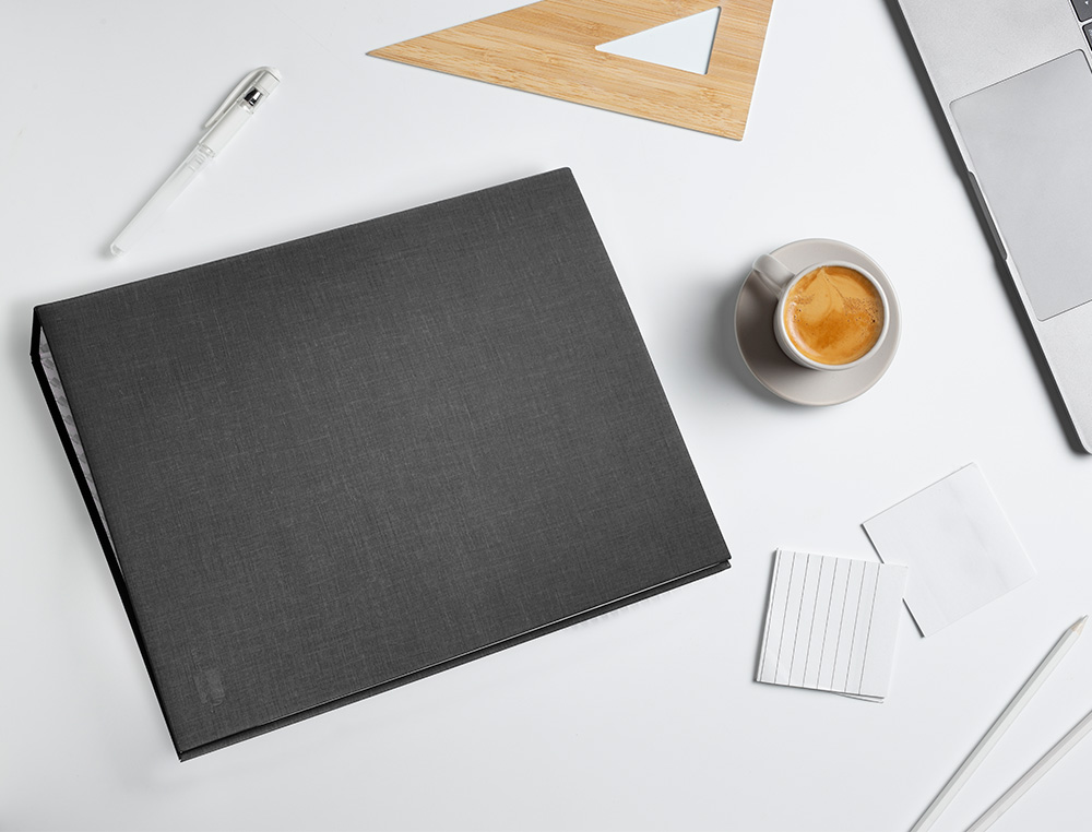 CAPA LIDERPAPEL PAPER COAT 4 ANEIS 40 MM FORRO PVC FOLIO PRETO