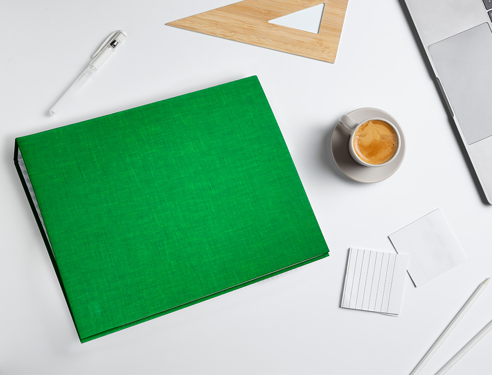 CAPA LIDERPAPEL PAPER COAT 4 ANEIS 40 MM FORRO PVC FOLIO VERDE