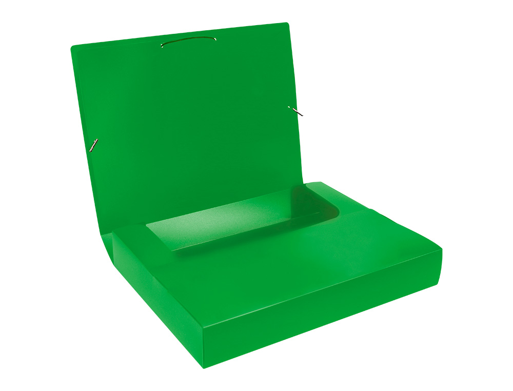PASTA DE ELASTICOS LIDERPAPEL POLIPROPILENO DIN A4 VERDE LOMBADA 50 MM
