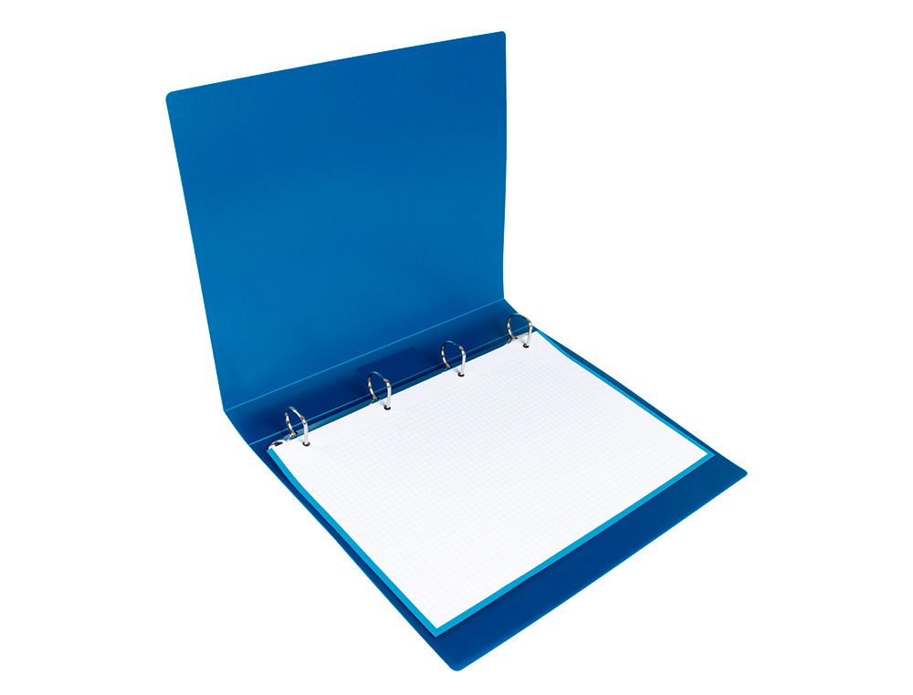 PASTA LIDERPAPEL POLIPROPILENO DIN A4 4 ANEIS 25 MM MISTOS AZUL TRANSLUCIDO