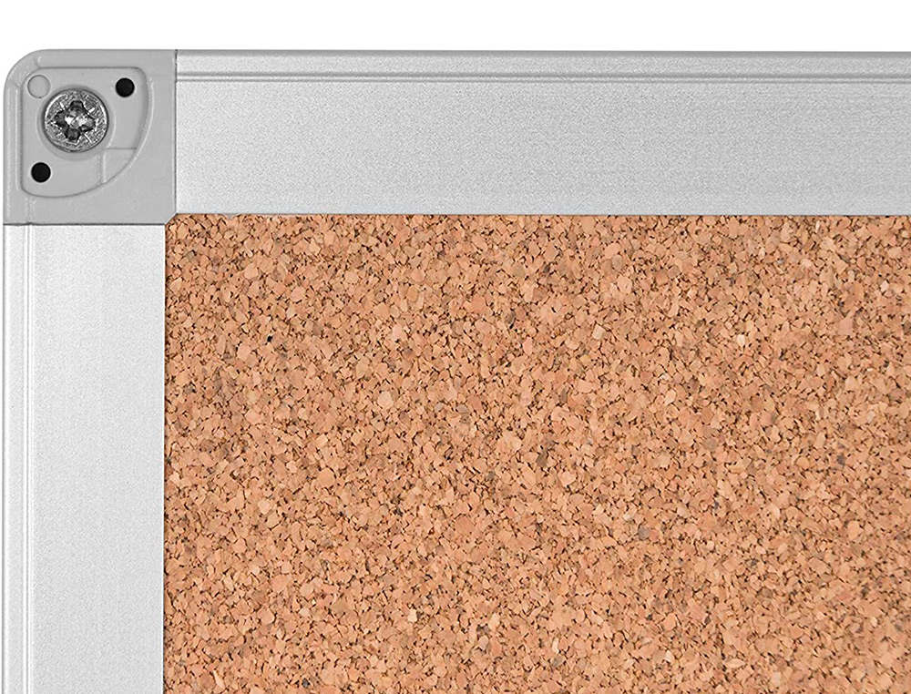 QUADRO DE CORTICA Q-CONNECT COM CAIXILHO EM ALUMINIO 60 X 90 CM