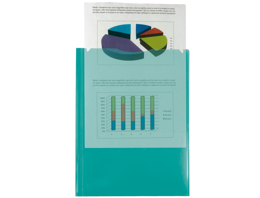 BOLSA DOSSIER LIDERPAPEL COM DUPLA BOLSA DIN A4 VERDE