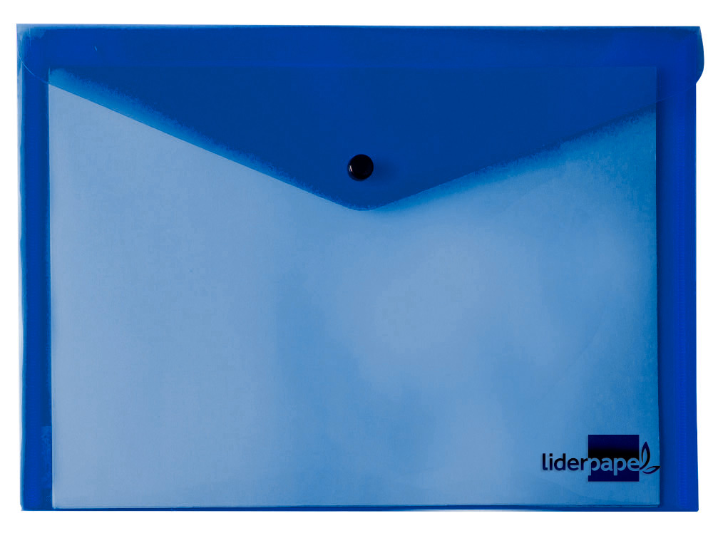 BOLSA PORTA DOCUMENTOS LIDERPAPEL COM MOLA DIN A5 AZUL