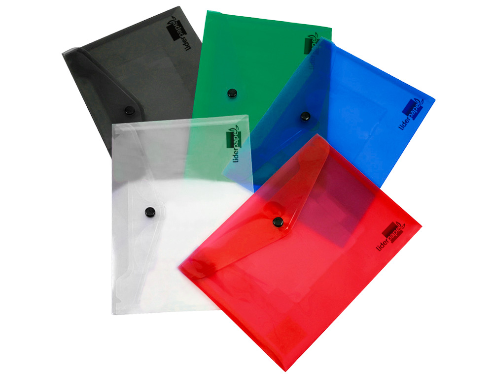 BOLSA PORTA DOCUMENTOS LIDERPAPEL COM MOLA DIN A5 AZUL