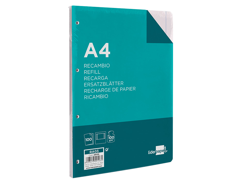 RECARGA LIDERPAPEL DIN A4 100 F 100 GR LISO