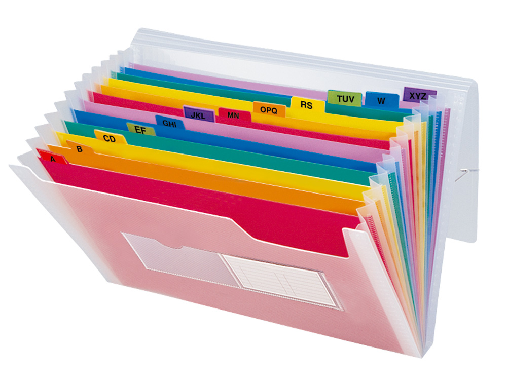PASTA CLASSIFICADORA COM FOLE LIDERPAPEL DIN A4 TRANSPARENTE COM 13 DEPARTAMENTOS CRISTAL
