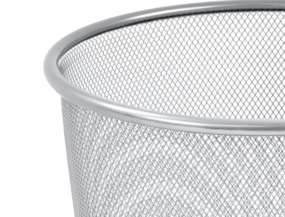 CESTO DE PAPEIS Q-CONNECT DE REDE METALICO PRATA CAPACIDADE 19 LITROS 34,5X29,5 CM