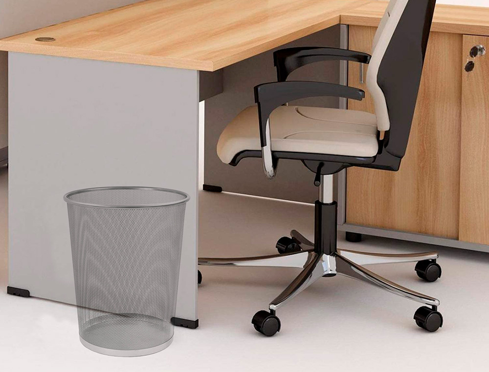 CESTO DE PAPEIS Q-CONNECT DE REDE METALICO PRATA CAPACIDADE 19 LITROS 34,5X29,5 CM