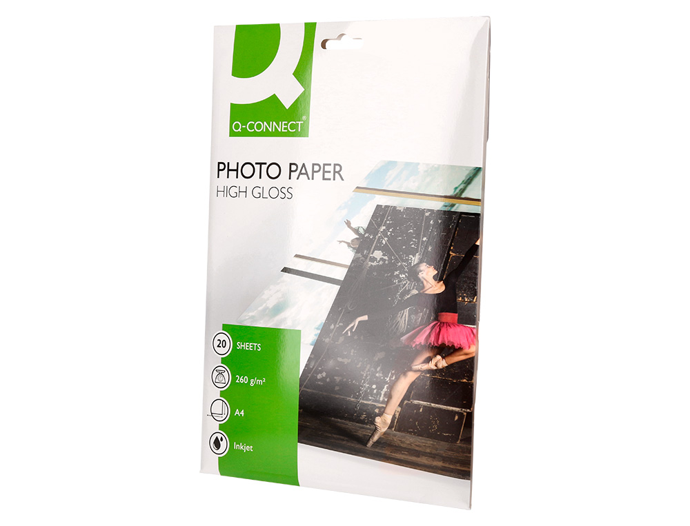 PAPEL FOTOGRAFIA Q-CONNECT GLOSSY 260 GR PAPEL REVESTIDO CAIXA 20 FOLHAS